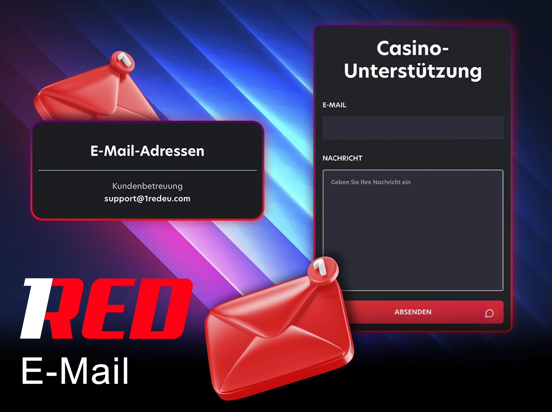E-Mail, wenn Sie 1Red kontaktieren möchten.