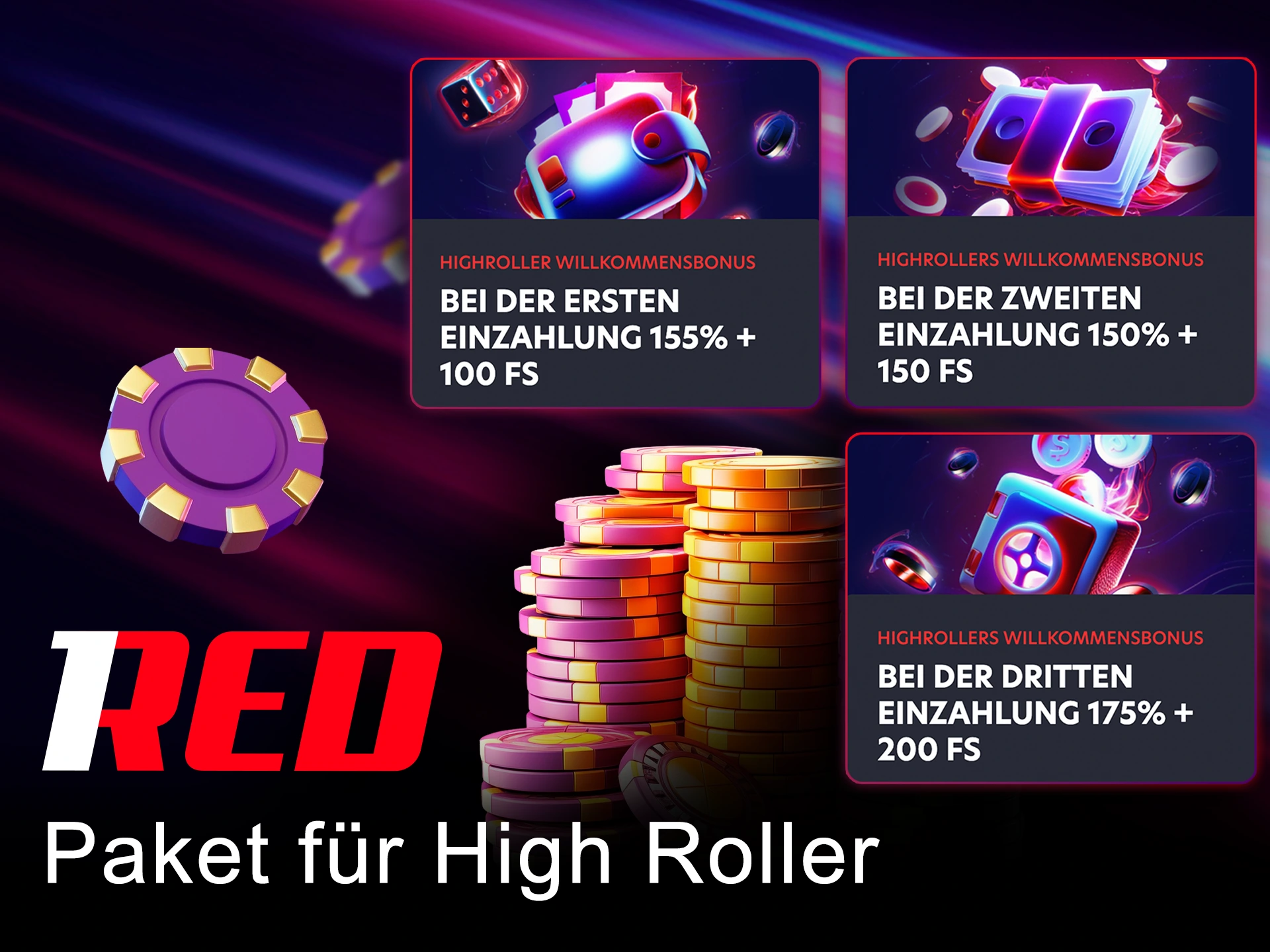 Laden Sie Ihr 1Red-Konto mit den vorgestellten Boni auf.