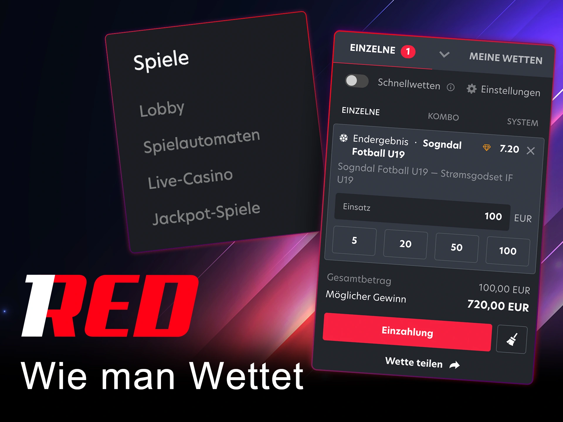 Beginnen Sie mit Sport- und Casino-Wetten und gewinnen Sie bei 1Red.