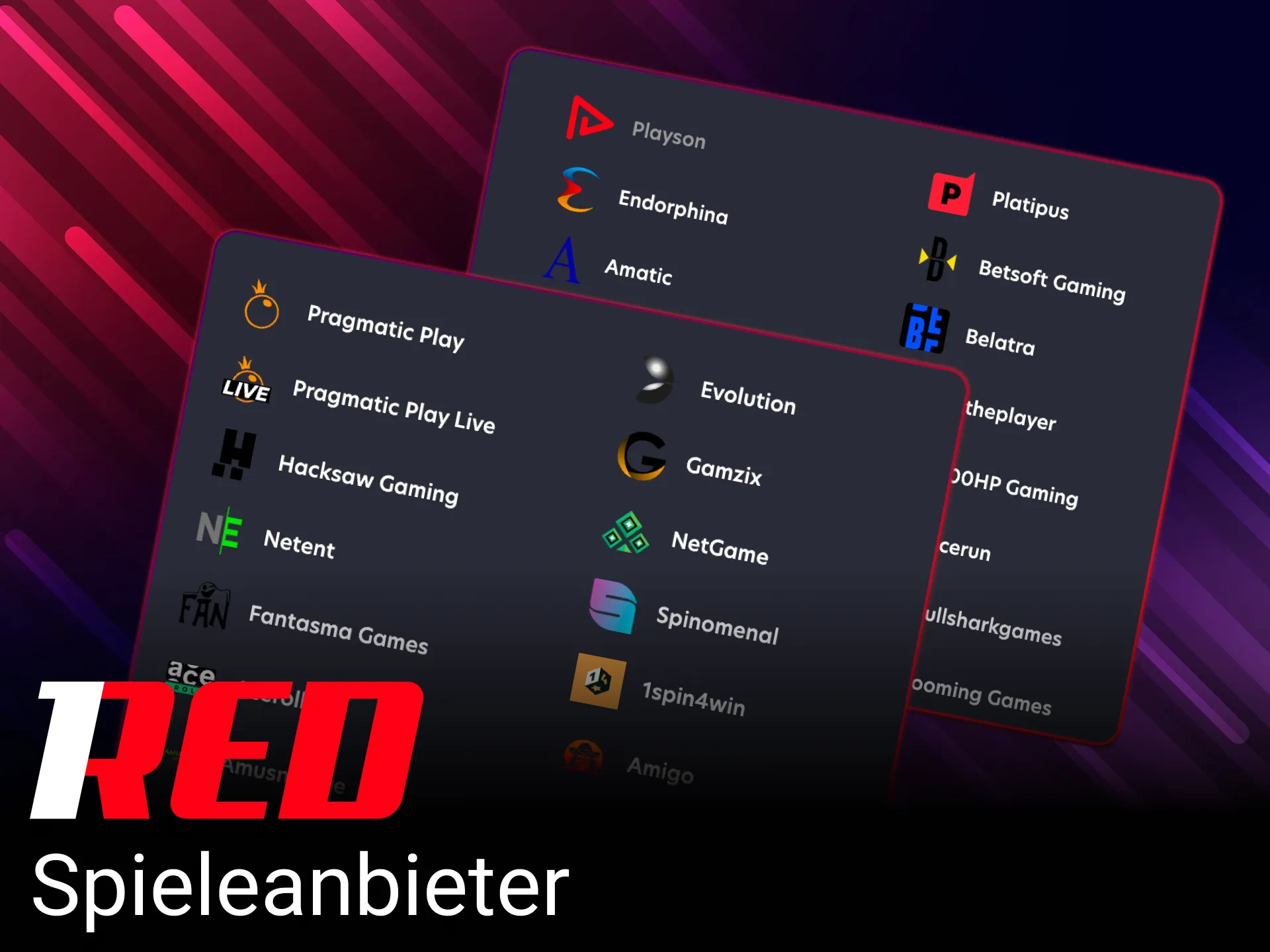 Entdecke die besten Spieleanbieter im 1Red Casino für ein erstklassiges Spielerlebnis.